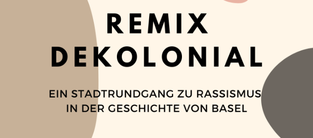 Flyer mit Frauenstadtrundgang Basel, Radio X, remix dekolonial